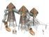 Turnuri triple cu tobogane și structură de frânghii - BGL-1433 miniatura 1