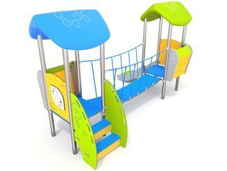 Set cu două turnuri cu podeț pentru loc de joacă - BGL-7107 imagine principala